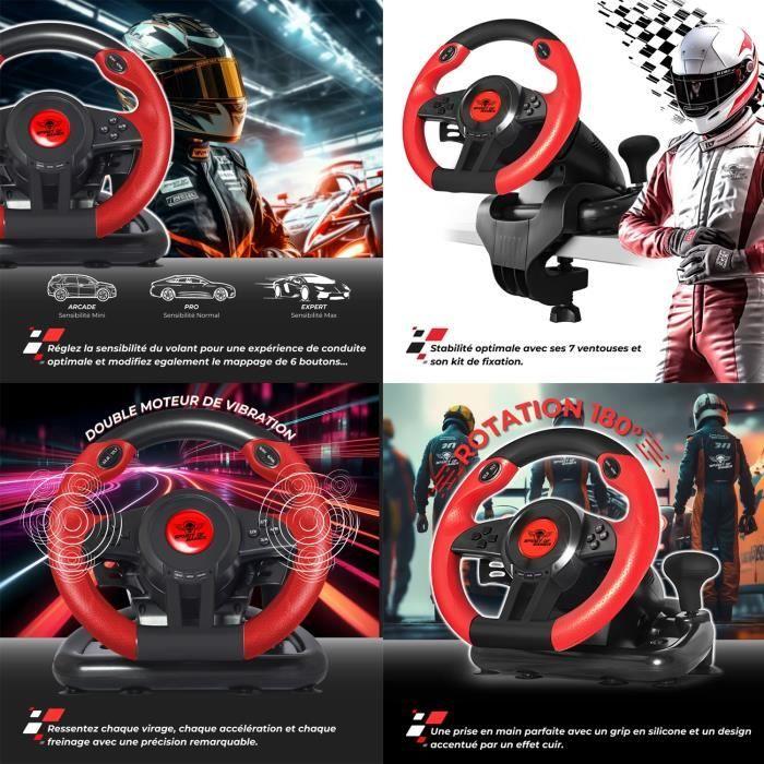Volant De Simulation - SPIRIT OF GAMER - RACE WHEEL PRO - Filaire - 180° - PC Compatible