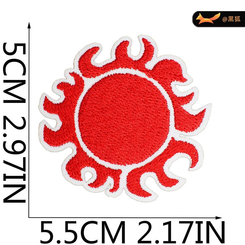 Черная лиса мультфильм анимация персонаж вышивка ткань наклейка японский цельный патч компьютерная вышивка наклейка