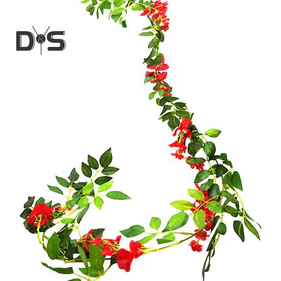 200CM Artificial Wisteria Flower Garland Realistic Home Wedding Garden Indoor Outdoor Wall Hanging Faux Climbing Floral Greenery Drooping Ivy