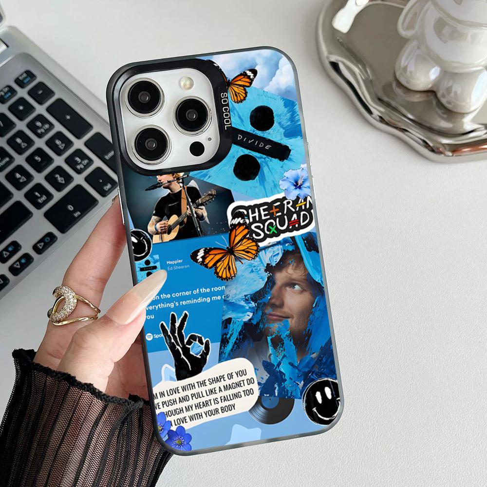 Чехол для телефона E-Ed S-Sheeran Hot Singer Матовый Цветной Серебристый Для Iphone 17 16 15 14 Pro 13 12 Air Plus 11 7 8 Max Роскошная Крышка