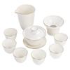 Pure White Ceramic Kung Fu Tea Set