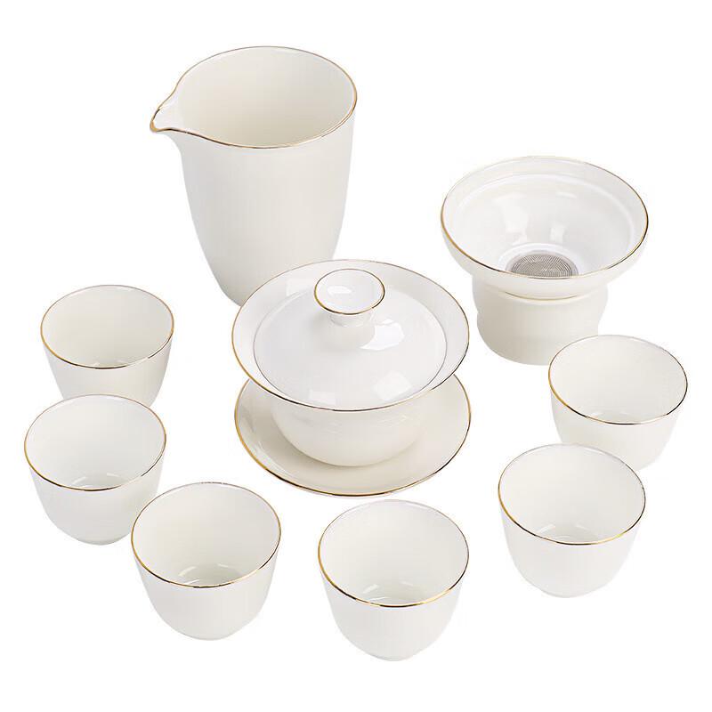 Pure White Ceramic Kung Fu Tea Set