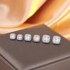 S925 Silver American Square Zircon Stud Earrings Women's Trend Ins Men's Ruffian Handsome Niche European and American Hip-hop Full Diamond Earrings