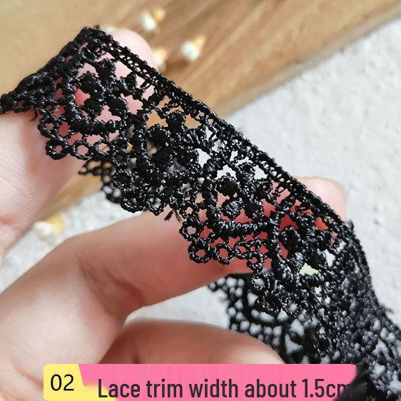 Черная кружевная органза для самостоятельного изготовления одежды и аксессуаров - украшение горловины и подола юбки
