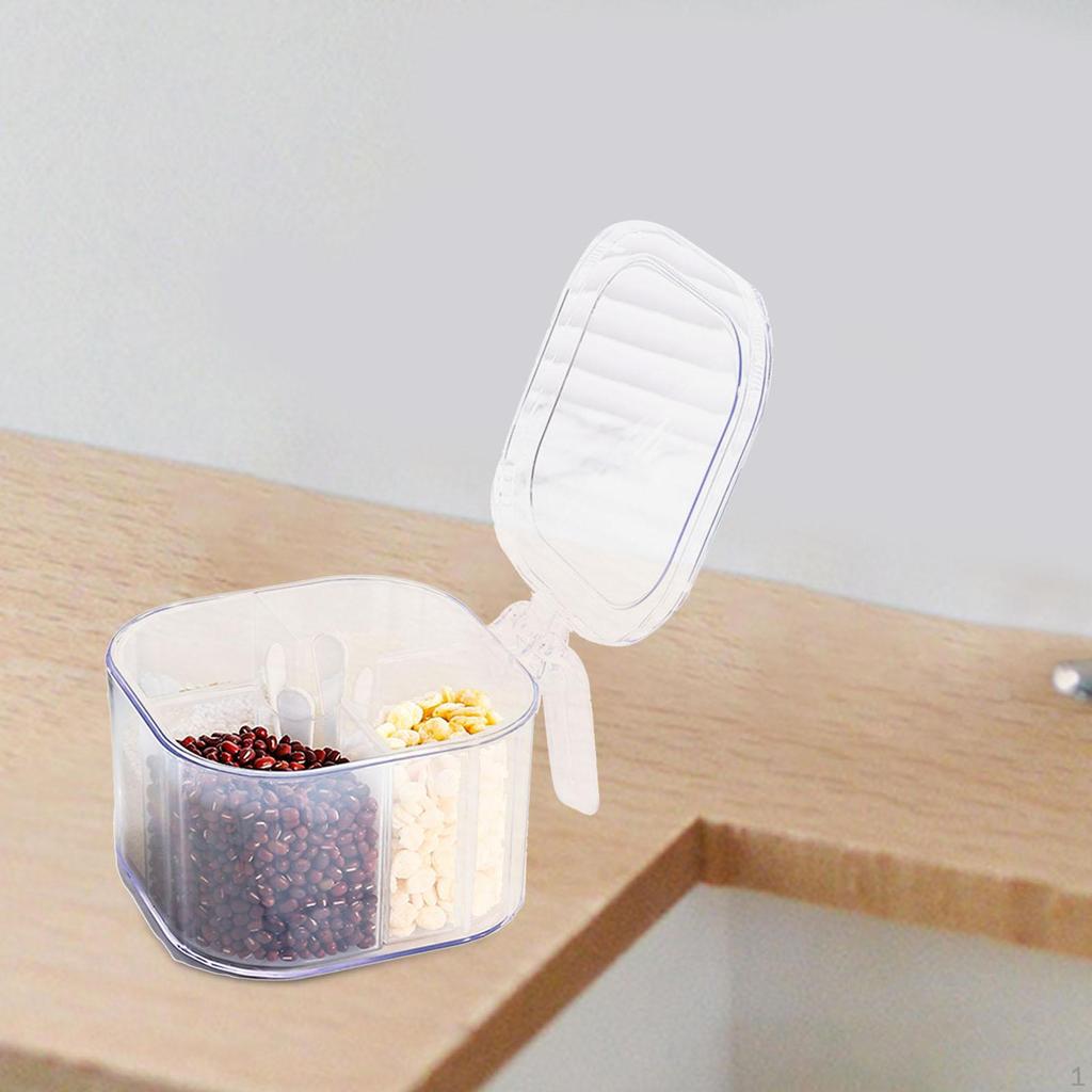 4 Compartments Seasoning Box Condiment Container Spice Dispenser for Dining Room