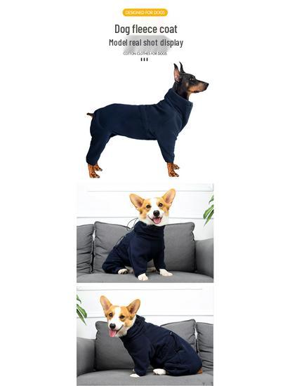Ветрозащитный флисовый комбинезон для собаки: Теплая хлопковая зимняя одежда для крупных пород