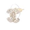 Chanel Золотые серьги с кристаллами и жемчугом, двойной C, для женщин