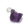Amethyst Rough Gemstone 925 Sterling Silver Jewelry Pendant 0.59"