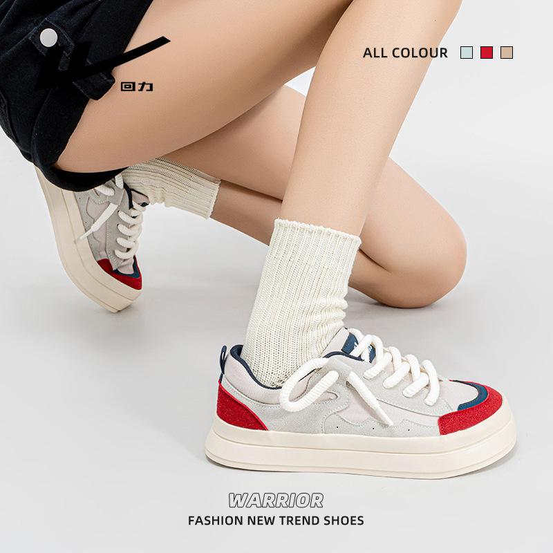 Warrior Back Little White Shoes Women's Low-top Thick-soled Breathable Casual Shoes Retro Board Shoes