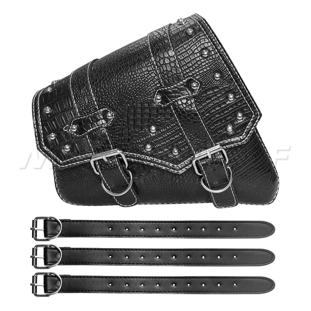Motorcycle Bag For Harley Sportster Honda Suzuki Yamaha Kawasaki Leather Motorcycle Saddle Bag Waterproof Side Bags Tool Pouch