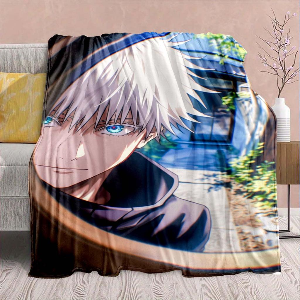 Jujutsu Kaisen Flannel Couch Blanket Soft Warm Throw Lightweight Plush Sofa Bed Decor -QJY