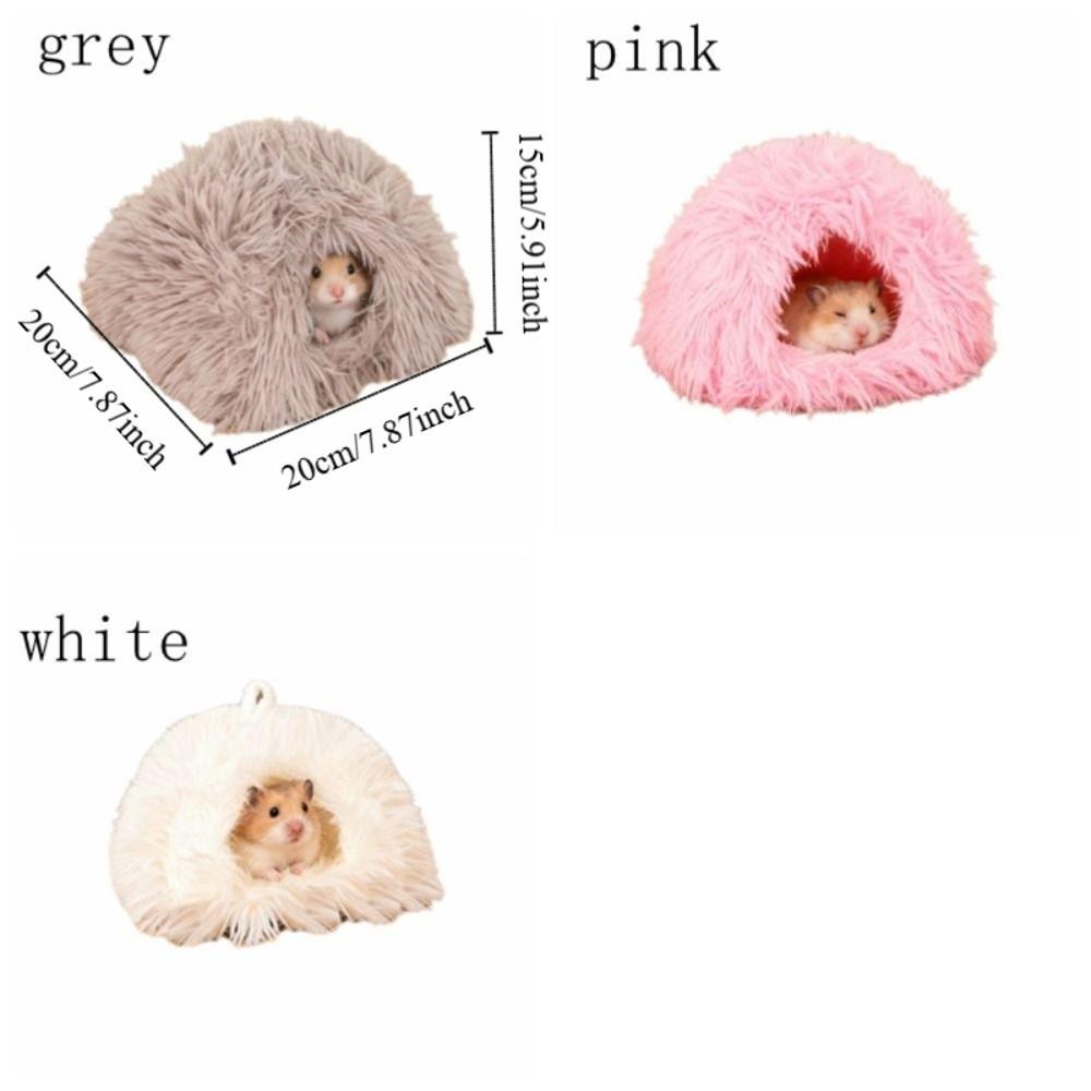 Fluffy Warm Hamster Plush Nest Comfortable Soft Rabbit Sleeping Nest Non-slip Windproof Hamster Cage Cage Decoration