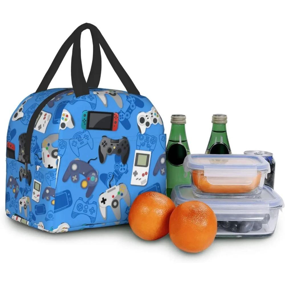 Портативная сумка-тоут для ланча для геймеров, многоразовая термосумка для ланча для мужчин, женщин, детей, для школы, кемпинга, походов, пикника, пляжа, путешествий