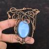 Owyhee Blue Opal Necklace Copper Wire Wrapped Necklace Adjustable Chain Necklace Gemstone Copper Jewelry Handmade Necklace Engagement Gifts