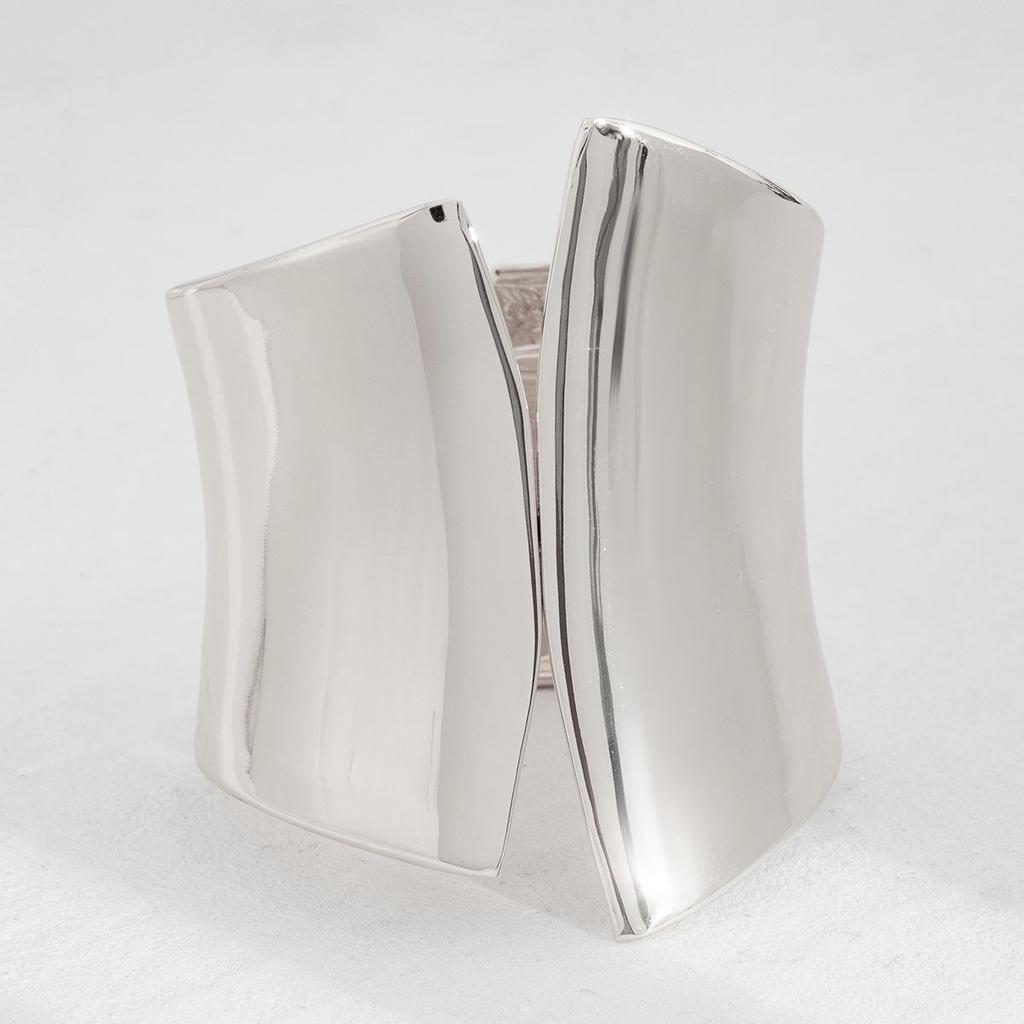 European & American Bold Irregular Smooth Metal Personality Bracelet Set, Wide Version.