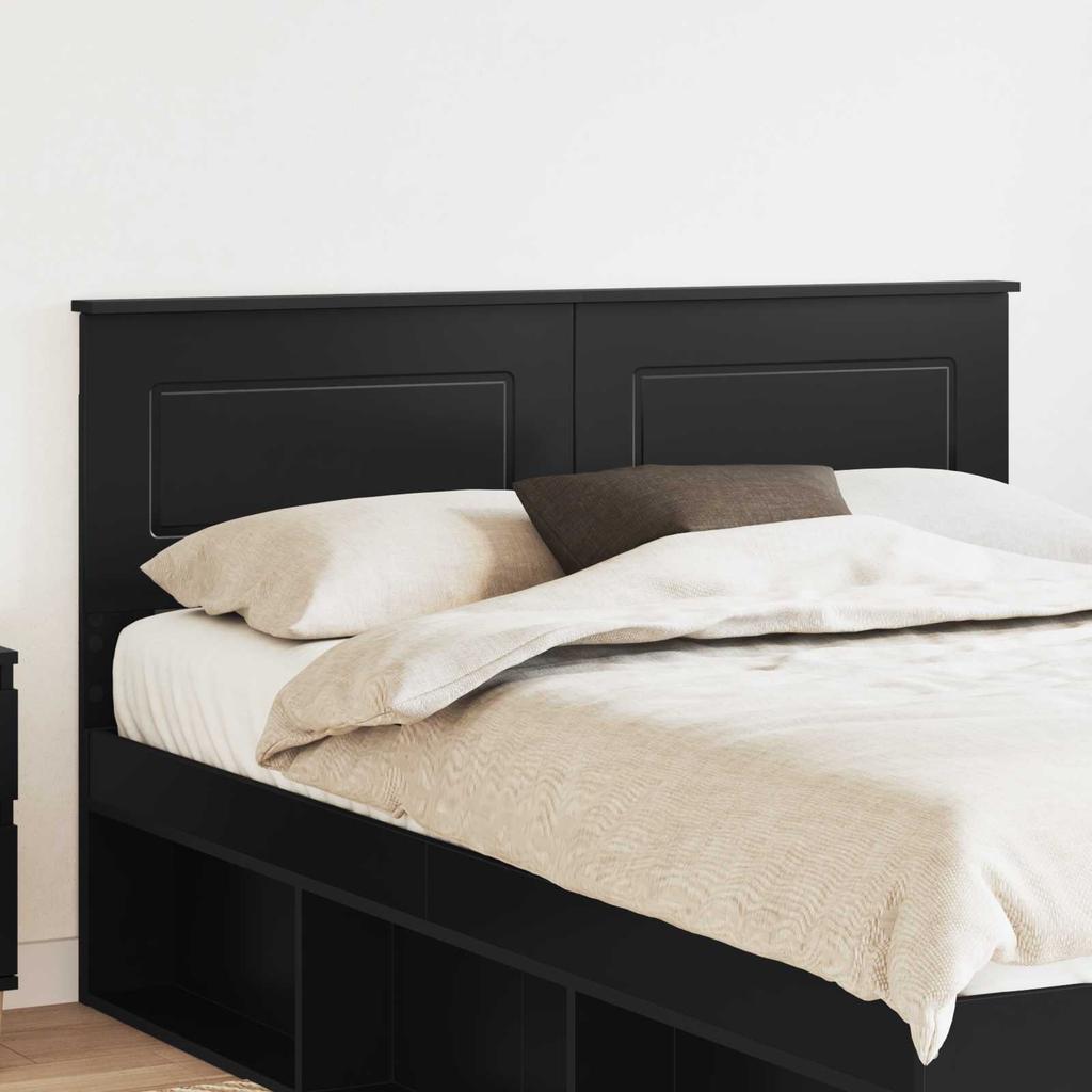 Headboard in Black Oak Look Made of Wood Based Material