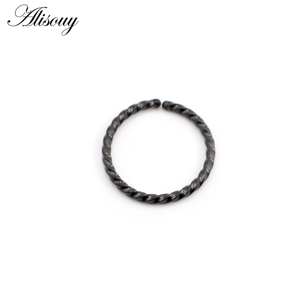 Alisouy 1 шт. 0,8/1/1,2/1,6 мм тонкое носовое кольцо септум глик ноздря лабрет пирсинг губы хрящ клипса из нержавеющей стали серьги-кольца