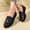Mom Shoes Spring/Fall Style Soft-Sole Anti-Slip Flat Work Shoes for Middle-Aged and Elderly Women - Black Casual Versatile
