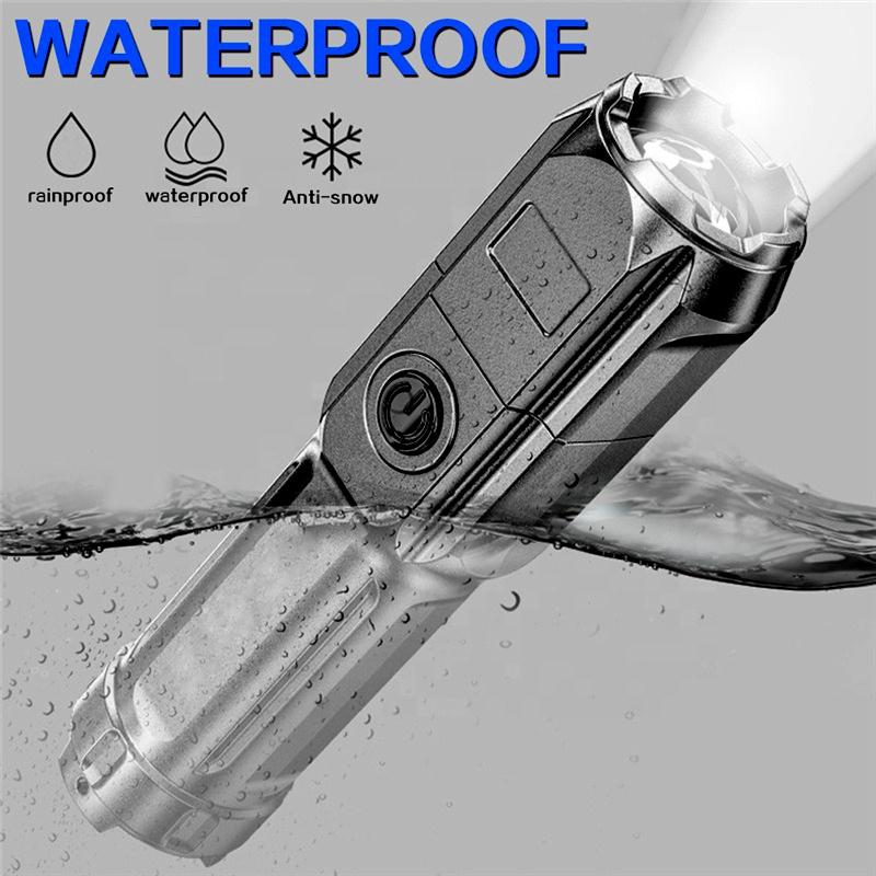 500 Lumens Long Distance Rechargeable Torch Mini Bright Multifunction Solar Led