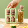 Food Grade Animal Silicone 4-grid Bear Ice Tray Mold Home Made Cartoon Ice Cream Ice Cream Mold