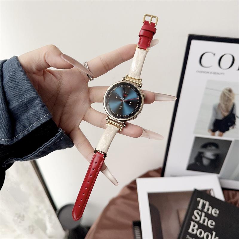 Элегантный кожаный ремешок для 18 мм 20 мм 22 мм huawei watch GT6 41MM xiaomi oppo Тонкий браслет из натуральной кожи для huawei watch Fit Fit2 Fit3 Fit4 ремешок