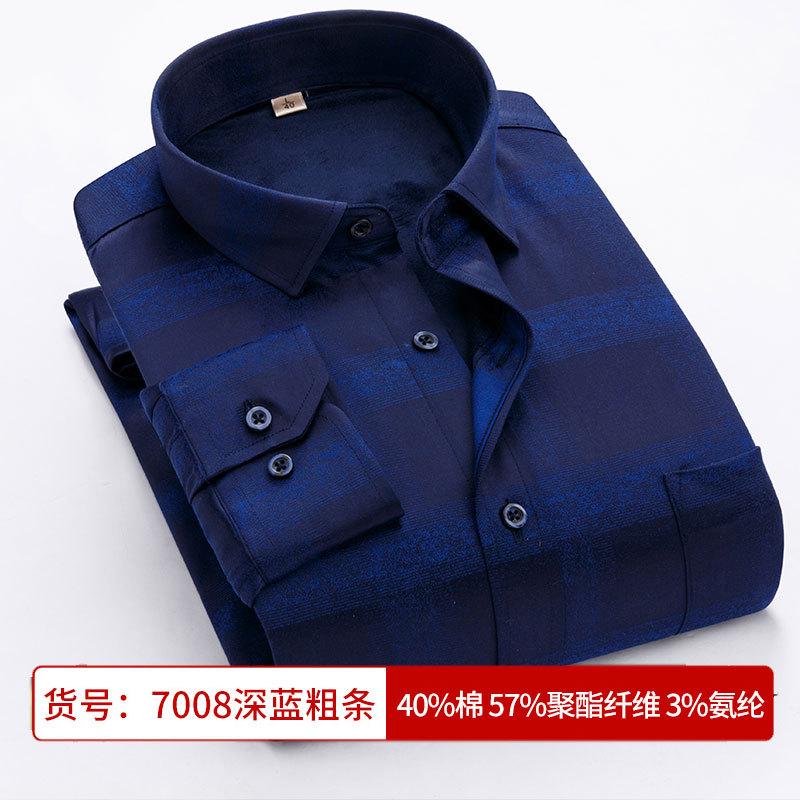 Зимняя теплая рубашка для мужчин, плюс флис, плотная, с длинным рукавом, свободная, деловая, повседневная, не мнется, рубашка в клетку для пап среднего возраста
