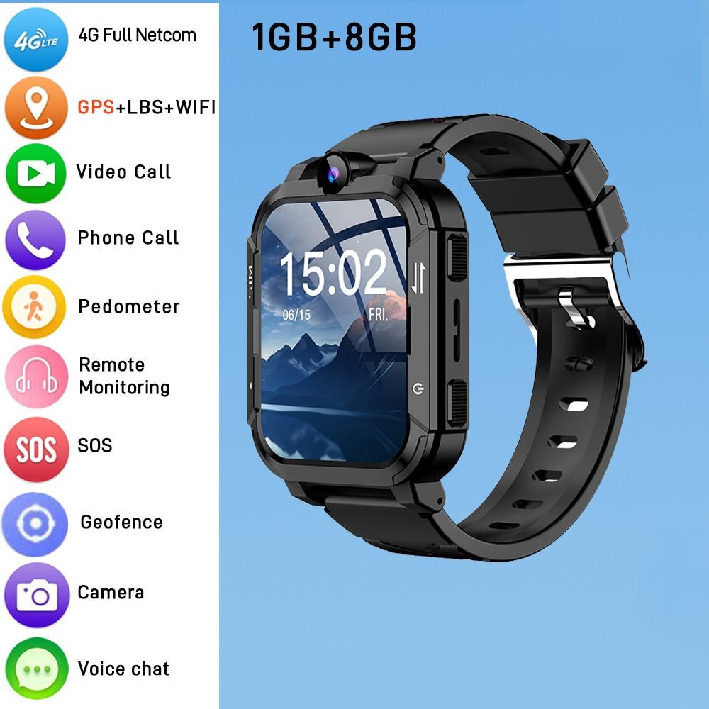 4G Детские умные часы-телефон 1+8 ГБ GPS WiFi Трекер Местоположения Видеозвонок Звонок SOS Обратный вызов Монитор Приложение для скачивания Детские умные часы Подарки