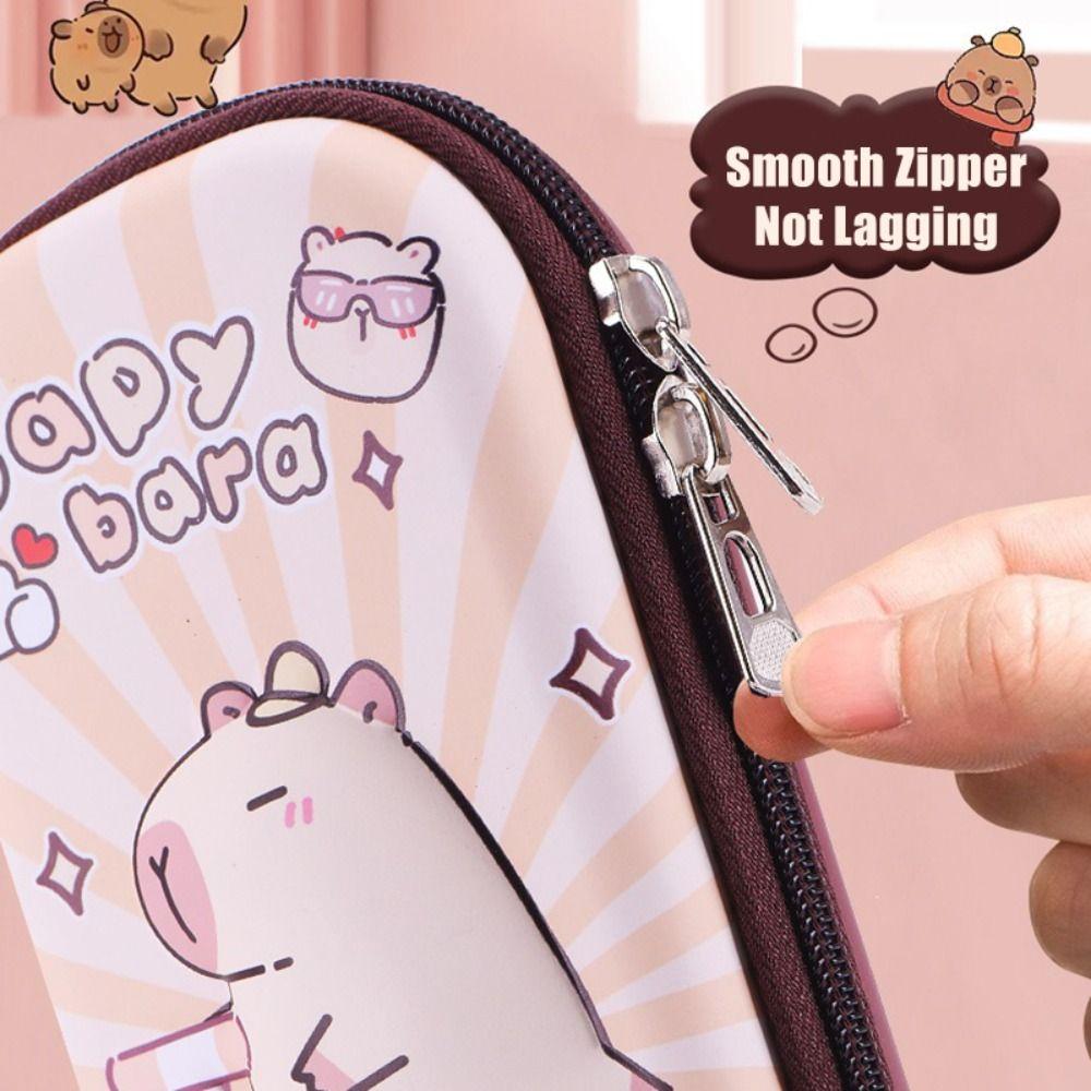 3D Capybara Pen Bag Large Capacity Pen Box Dirt-proof Pencil Case School Office