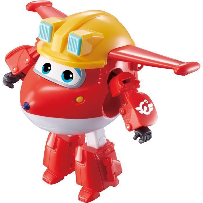 SUPER WINGS – TRANSFORMING JETT CONSTRUCTION – Avion Jouet Transformable et Figurine Robot Jouet Enfant – Personnage et Robot Transf