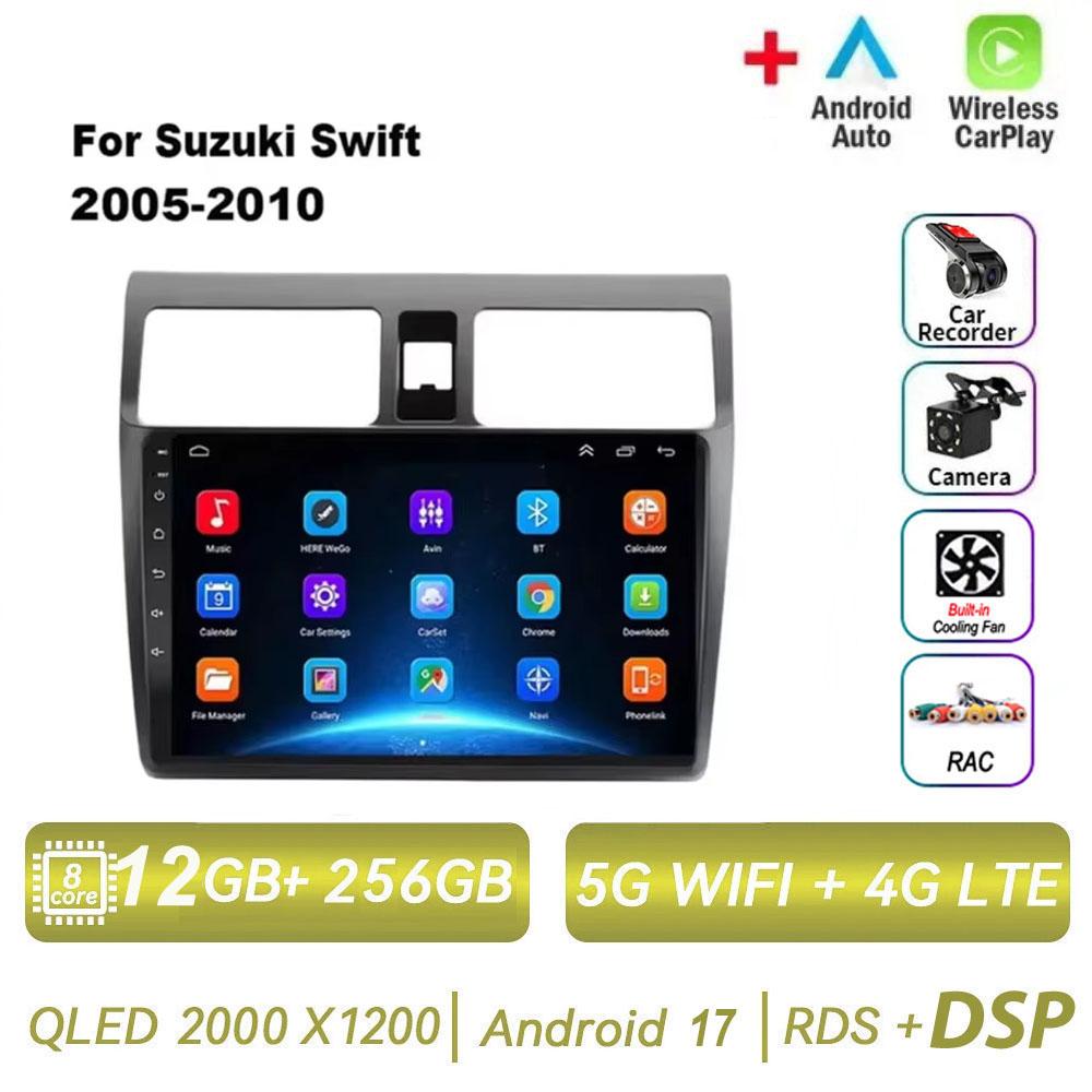 Autoradio Android 17 pour Suzuki Swift 2005 2006 2007 2008 2009 2010 Lecteur multimédia 2DIN Navigation Carplay GPS Vidéo IPS 4G