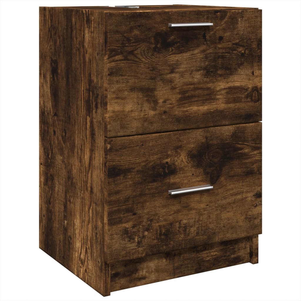 Bathroom Vanity Unit Smoked Oak Finish 40 x 37 x 59 cm Particleboard