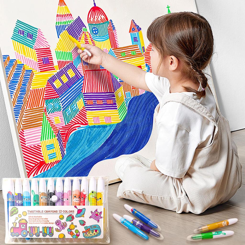 12 12-цветных нетоксичных вращающихся мелков