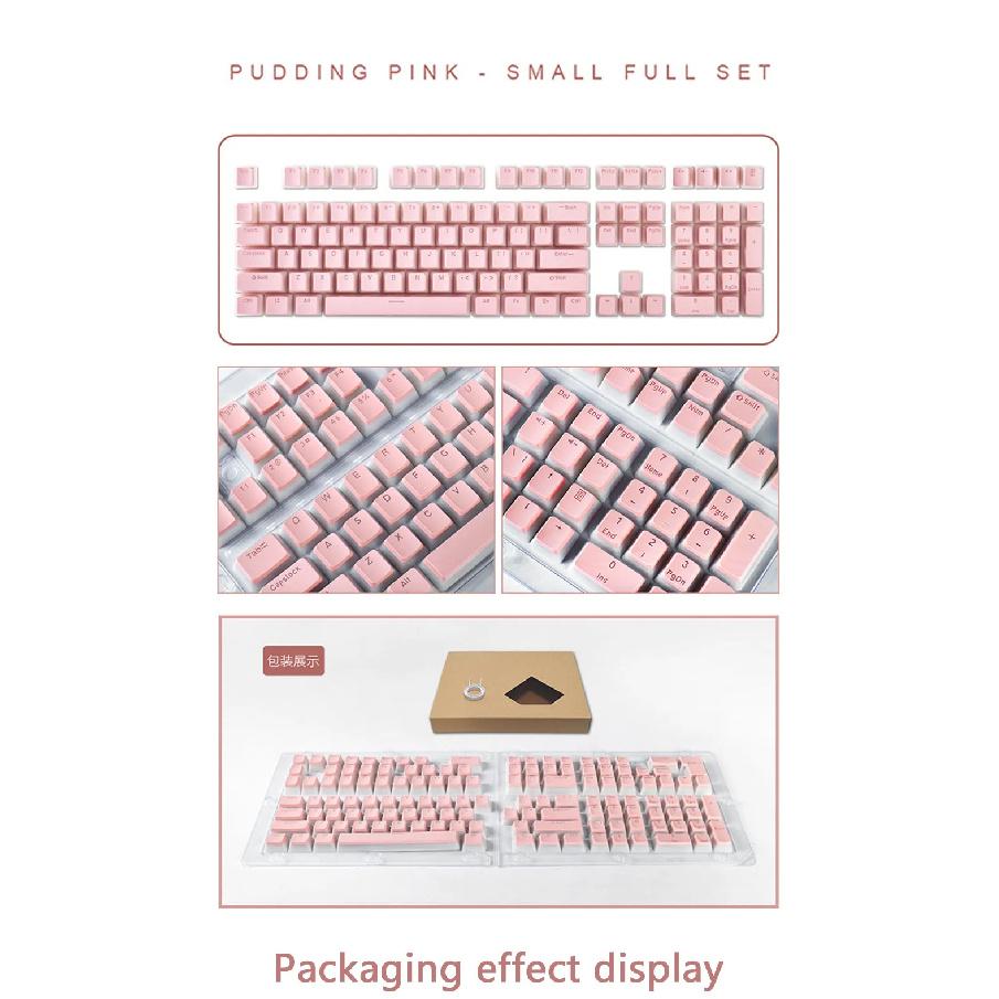 129Key General Pudding PBT Keycaps Two-color Injection OEM Translucent Keycap for 61/62/68/84/87/104/108/980k Mechanical Keyboar