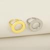 Nidin Hot Sale Round Shape Hollow Design Open Rings Adjustable For Female Male Copper Simple Geometric Aesthetic Finger Jewelry