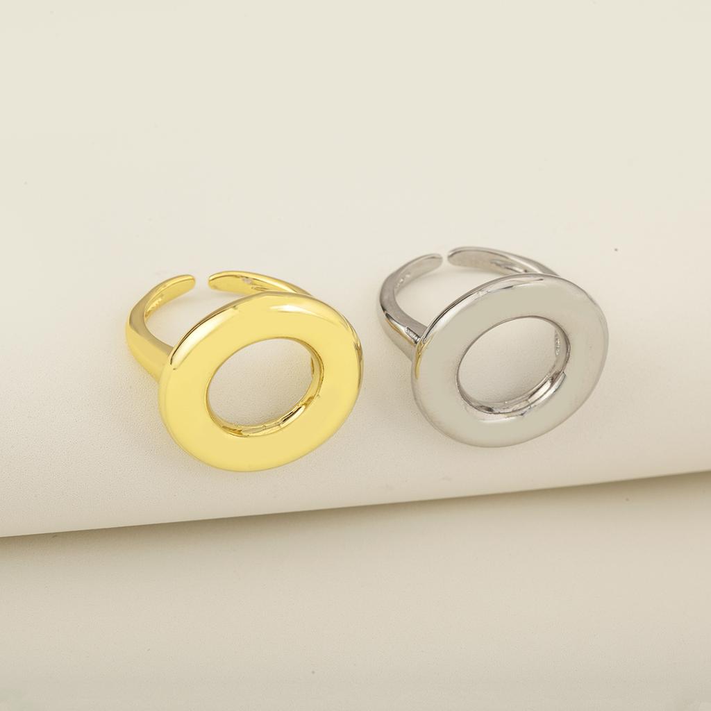 Nidin Hot Sale Round Shape Hollow Design Open Rings Adjustable For Female Male Copper Simple Geometric Aesthetic Finger Jewelry