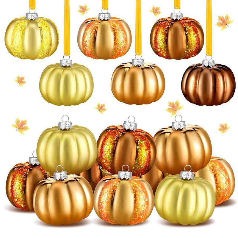 Christmas Ornament Garden Decoration Pumpkin Shape Exquisite Christmas Decoration Party Decoration 6/12PCS