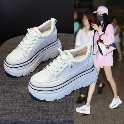 2025 лето новые маленькие белые туфли маффины платформа повседневные универсальные круглый носок внутренняя высота модная обувь тренд