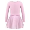 Girls Ballet Tutu Bodysuit Dance Class Costumes Gymnastics Leotard with Tied Skirt Set Stage Dance Class Outfits