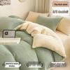 Cozy Fleece Milk Velvet Bedding Set: Double-Sided Duvet Cover and Thick Warm Sheets for Autumn/Winter - Ideal for Student Dorms
