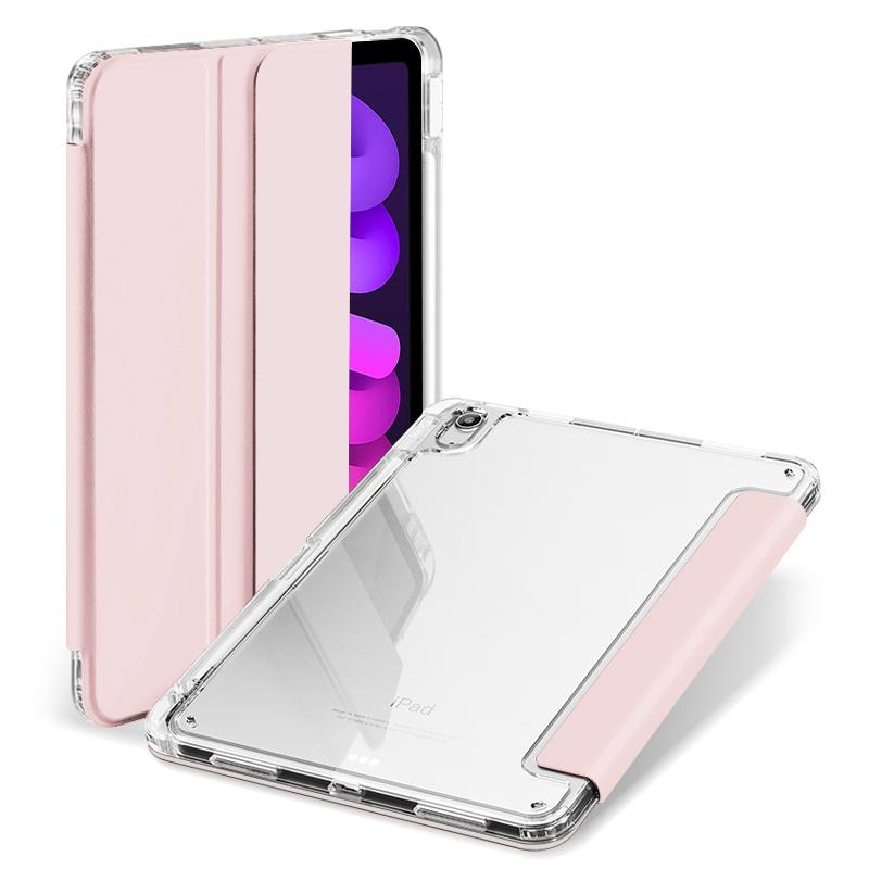 Прозрачный кристальный чехол-планшет с держателем для стилуса для iPad Mini 6 7 (А17 Про) Чехлы-книжки с магнитной застежкой и подставкой для 8,3'' A2568 из ПУ-кожи