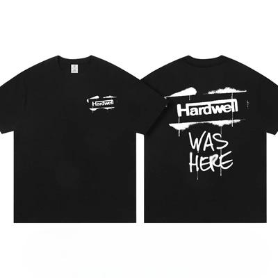 2025 Новая мужская и женская хлопковая футболка с коротким рукавом Hardwell Мужская одежда Топ 100 DJ по всему миру Свободная высококачественная мягкая футболка