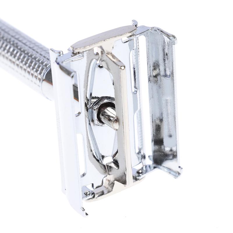 Мужская традиционная классическая хромированная бритва безопасности с двойным лезвием + 1 лезвие