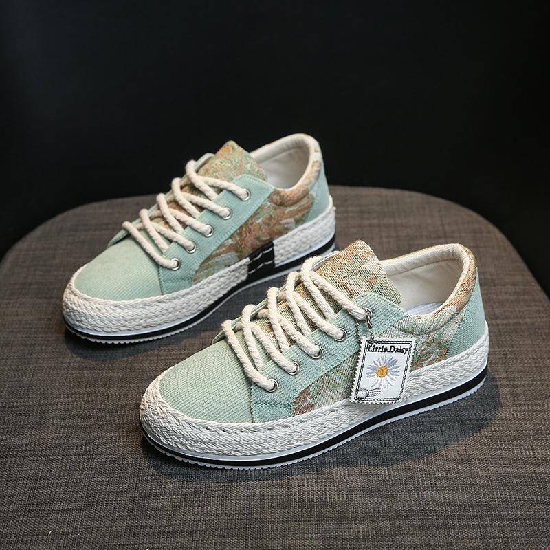 Обувь для рыбалки для девочек, мокасины с одной педалью, парусиновые туфли, маленькие, ароматные, ветер, толстая подошва, мягкая подошва, ленивые женские туфли из вельветовой ткани