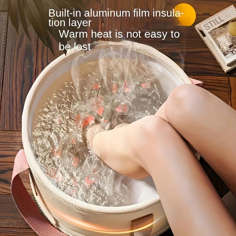 Portable Foldable Foot Foam Bucket, 5-Layer Insulation - Multi-Functional Foot Foam Bucket, Aluminum Film Heat Insulation