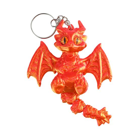 Брелок с крыльями дракона, напечатанный на 3D-принтере, с движущимся хвостом, сумки, багаж, школьные ранцы, интерьеры автомобилей