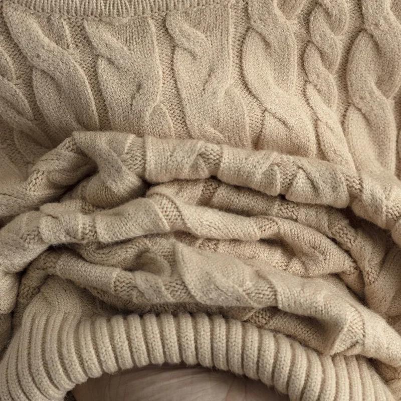 Корейская мода женский винтажный свитер жилет осень зима однотонный без рукавов скрученный вязаный свободный пуловер свитер для женщин