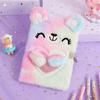 Cartoon Stationery With Lock Plush Tie-dyed Notebook Diary Book Hand Account Book Password Book