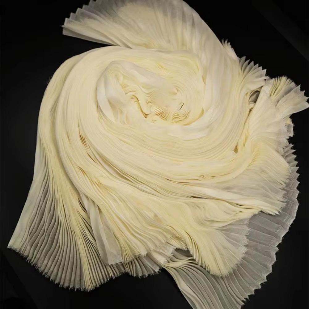 Handmade Pleated Organza Fabric Light Chiffon DIY Material New Wrinkled Cloth Fabric  Summer