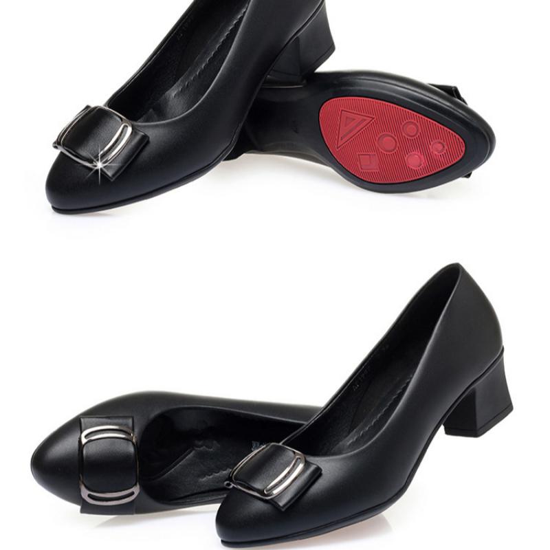 Туфли Four Seasons Medium Age из мягкой кожи на среднем каблуке с острым носком и неглубоким толстым каблуком