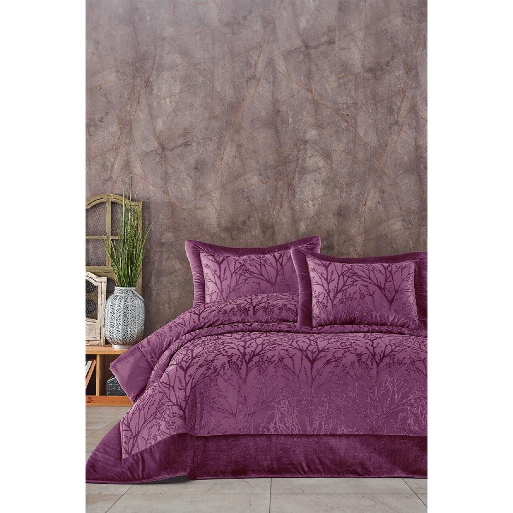 Покрывало из двойного волокна с наполнителем из бархата, весеннее серебро